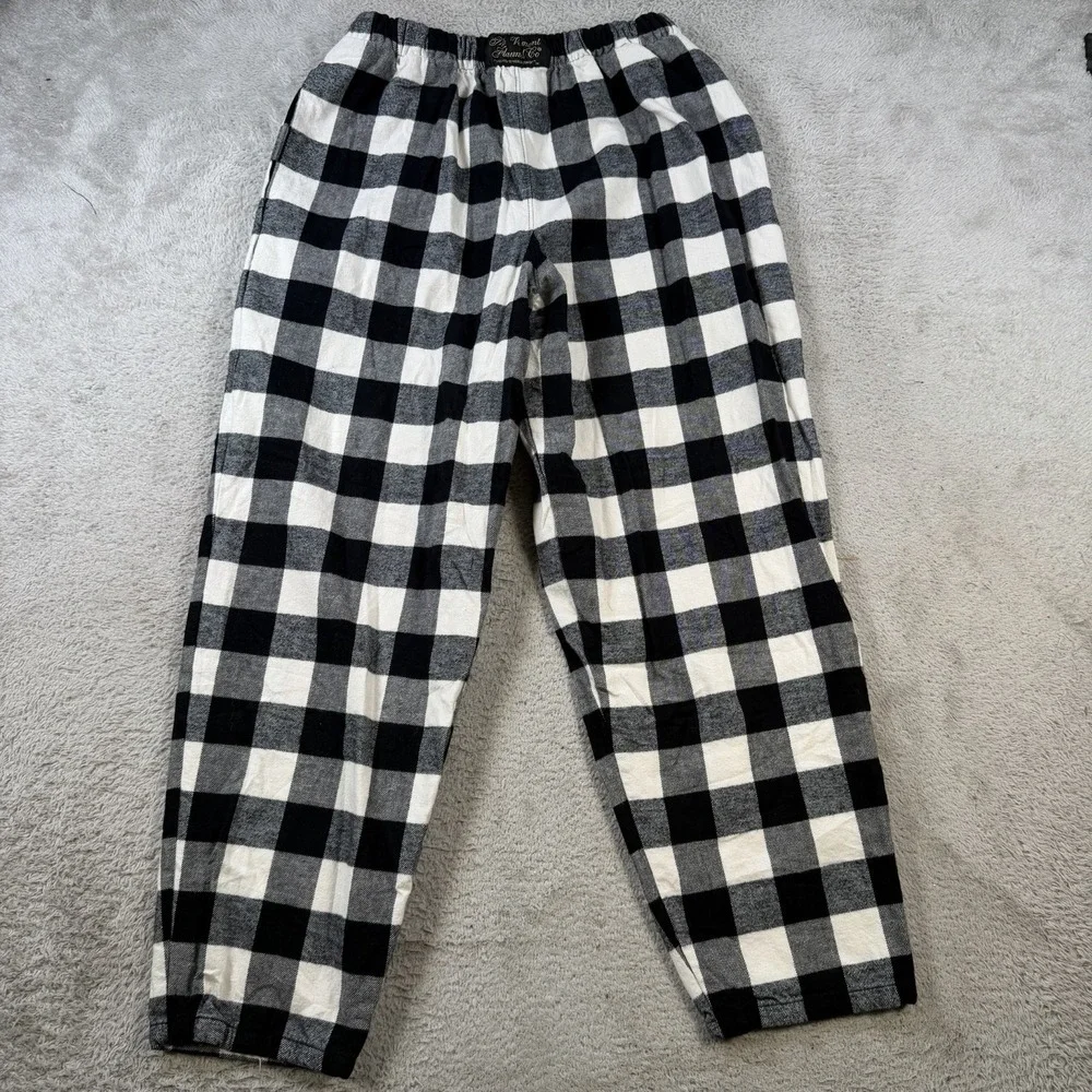 The Vermont Flannel Co Pants Mens Small Black White Plaid Flannel Lounge Pajama